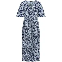 GOLDNER Sommerkleid Blau/Weiß Geblümt 48