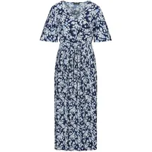 GOLDNER Sommerkleid Blau/Weiß Geblümt 48