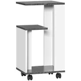 Homcom Beistelltisch,, Grau, Weiß, Metall, 1-Sitzer, 29.5x65.5x35 cm,