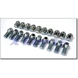 X-Parts Verlängerte Radschrauben Alufelgen VW Bus T2 / T3, Edelstahl, Sechskant, Silber, 20 Stück