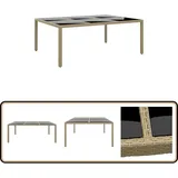 Vidaxl - Gartentisch 200x150x75 cm Hartglas und Poly Rattan Beige - Gartentisch - Outdoor-Tisch - Polyrattan Tisch - Gartenmöbel - Terrassenmöbel