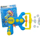 alldoro 4694 Bubble Fun Seifenblasenpistole mit 59ml Seifenlauge, elektrische Seifenblasen Maschine mit 4 Öffnungen, Pistole mit Propeller ca. 22 x 7 x 15 cm, für Kinder ab 3 Jahren, 2-fach sortiert