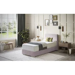 Boxbett INOSIGN "Thor mit Bettkasten, inkl. Matratze, Topseller", rosa (stripes 8626 flamingo), B:96cm L:208cm, Komplettbetten, Boxspringbett, Topper und Zierkissen, in verschiedenen Härtegraden verfügbar
