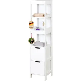 Floordirekt Idaho Badezimmerschrank 30 x 30 x 144 cm Weiß