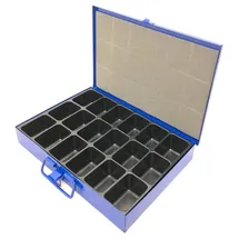 intertech handel-und vertriebs gmbh Sortimentskasten Stahlblech B330xT240xH50mm blau 18 Fächer