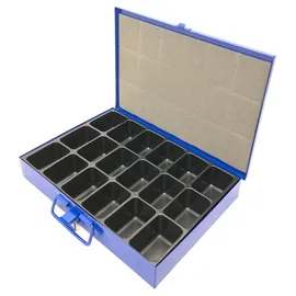 intertech handel-und vertriebs gmbh Sortimentskasten Stahlblech B330xT240xH50mm blau 18 Fächer
