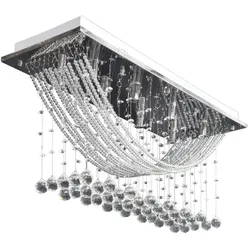 vidaXL Weiße Deckenlampe mit funkelnden Glasperlen 8 x G9 29 cm
