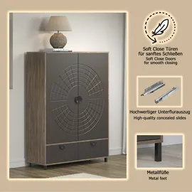 Home Affaire Highboard Fusion 120 x 42 x 163 cm Braun