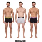 2er Pack Kappa Herren Boxershorts stylische Unterhosen 351K1JW Schwarz, Blau, Rot, Grau, Weiß - M