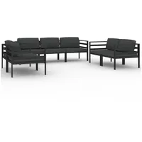 vidaXL 7-tlg. Garten-Lounge-Set mit Kissen Aluminium Anthrazit