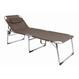 XXL Sonnenliege Gartenliege Liege Alu gepolstert taupe klappbar L200xB70cm