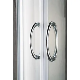 WELLTIME Runddusche WELLTIME "Summer", grau (chromfarben), B:90cm H:185cm T:90cm, Duschkabinen, hochwertige Duschabtrennung, leichtgängige Schiebetüren, Spritzschutz