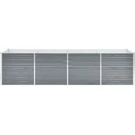vidaXL Garten-Hochbeet verzinkter Stahl rechteckig 320 x 80 x 77 cm Grau
