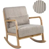 Beliani Schaukelsessel, Beige, Hellbraun, Textil, 65x79x81 cm, Wohnzimmer, Sessel, Relaxsessel