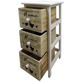 Mobili Rebecca Nachtschrank 3 Schubladen 59 x 30 x 26 cm Weiß/Braun