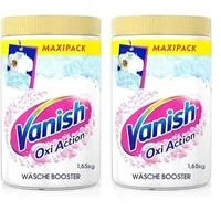 Vanish Oxi Action Powerweiss Pulver – 1 x 1,65 kg – Fleckenentferner und Wäsche-Booster Pulver ohne Chlor – Für weiße Wäsche (Packung mit 2)