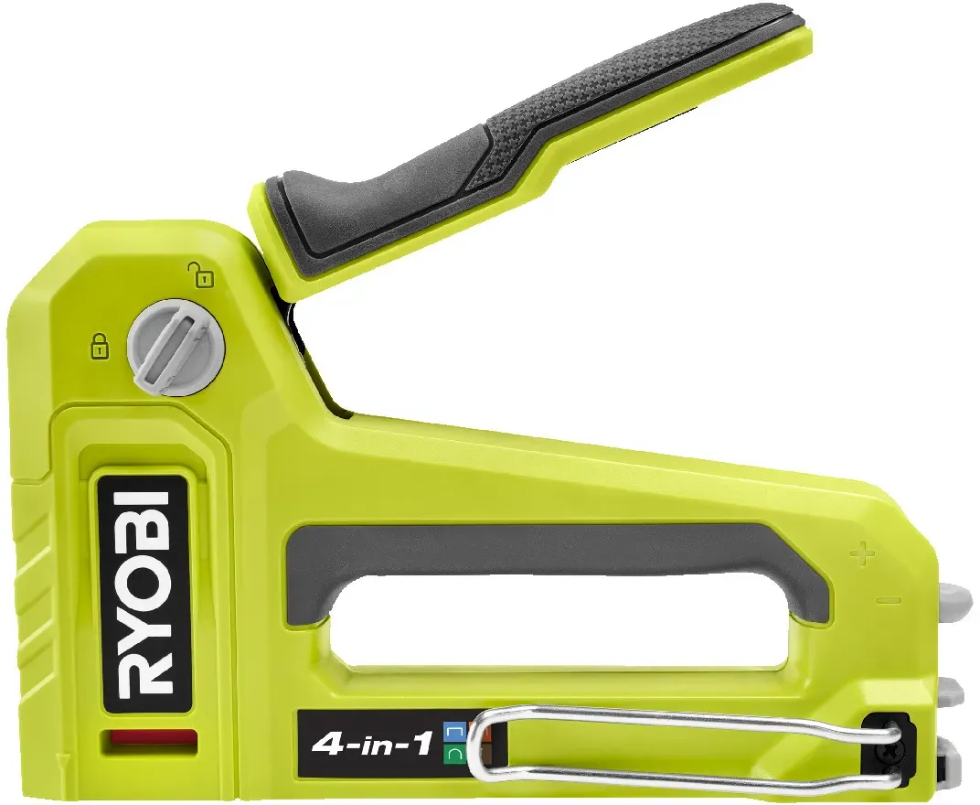 RYOBI Tacker und Nagler, 4-in-1 Funktion, mit verschiedenen Geschwindigkeitseinstellungen