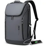 BANGE Business-Smart-Rucksack, wasserdicht, 39,6 cm (15,6 Zoll), Laptop-Rucksack mit USB-Ladeanschluss, langlebiger Reise-Rucksack grau
