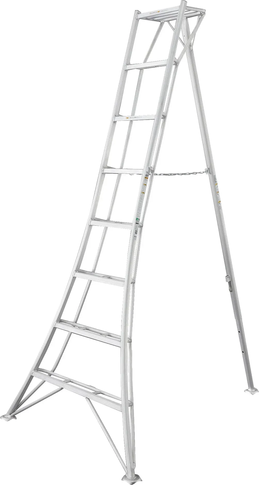 Vielzweckleiter NIWAKI, silberfarben, B:125cm H:240cm, Aluminium, Leitern, Gartenleiter, gleicht Unebenheiten im Gelände aus
