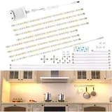 WOBANE LED Unterbauleuchte Schrankleuchte,8 x 30cm Warmweiß Unterschrank Beleuchtung mit Schalter,Heller küchenunterbauleuchte,für Küche,Regale,Vitrinen,12V LED lichtleiste,1200 Lumen,2700K
