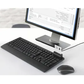 Renkforce RF-CKB-201 USB Tastatur Schweiz, QWERTZ Schwarz Chipkarten-Leser