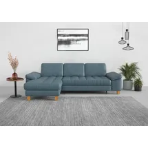 sit&more Ecksofa SIT & MORE "Westham L-Form", bunt (graublau), B:275cm H:88cm T:172cm, 100% Polyester, Sofas, Ecksofa, mit Recamiere, mit oder ohne Bettfunktion, Bettkasten, Füße Eiche