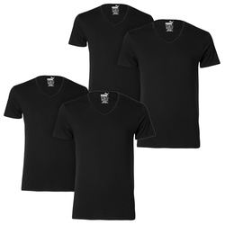 Puma Herren T-Shirt Basic V-Neck Regular Fit 4er 6er 8er Multipack in S Schwarz