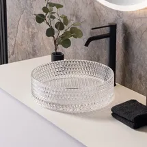 Neoro n40 diamant Glas-Aufsatzwaschtisch Ø 40 x 12 cm (BN0749GT)