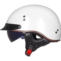 Motorrad Halbhelme Brain-Cap Erwachsene Retro Vespa Helm Motorrad Halbhelm Herren Damen Rollerhelm mit Sonnenblende DOT/ECE Approved für Cruiser Chopper Biker (Color : B, Size : L(59~60cm))