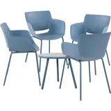 CLP Sitzgruppe Berena blau/4 Stühle