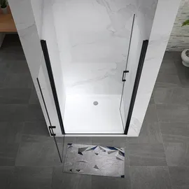 i-flair Lara Duschtür rechts 80 x 195 cm schwarz Sicherheitsglas