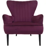 Mendler Lounge-Sessel HWC-K37, Cocktailsessel Polstersessel Sessel, Samt (280g/m2) ~ bordeaux