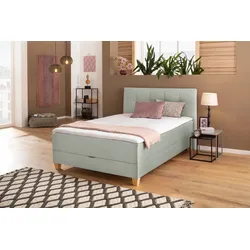 Boxbett HOME AFFAIRE "Lonrai", grau, B:168cm L:207cm, Komplettbetten, in H2,H3 & H4 und XXL - Überlänge 220cm wählbar, inkl. Topper