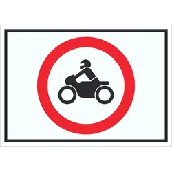 HB-Druck Schild Verbot Krafträder Symbol A0 (841x1189mm)