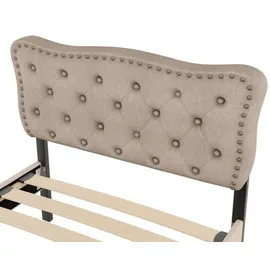 lanki international gmbh Polsterbett 90 x 200 cm Beige/Grau