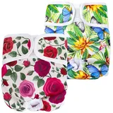 Treer 2Stk Waschbare Hundewindeln Weiblich Wiederverwendbare Hundewindeln für Hündinnen, Saugfähige Höschen Festen Sitz für Hunde Periode/Inkontinenz und Lange Reisen (L,Stil 6)