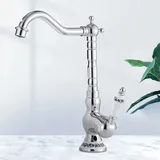 Waschtischarmatur – Warm- Und Kaltwasser – Aufsatzmontage – Edelstahlgehäuse – Messingventileinsatz – G3/8-anschluss – Silber