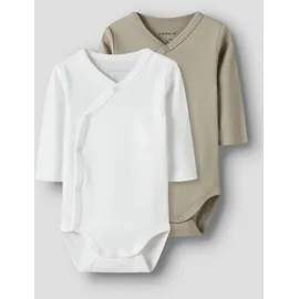 NAME IT Unisex Nbnbody 2P Ls Wrap Solid Noos, Pure Cashmere, Numeric_74 (2er Pack) - numeric_74