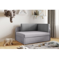 Fun Möbel Kindersofa Sofa Kindersofa Schlafsofa inkl. Bettkasten MAILO Seite Li o. Re, mit Schlaffunktion grau