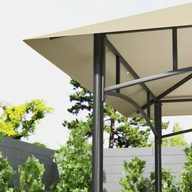 Outsunny Grillpavillon 2,4 x 1,5 m inkl. 0 Seitenteile Beige