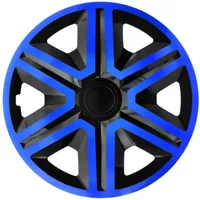 Luckyberg Radkappen 14 Zoll Action | Zierkappen in vielen Farben, Radzierblenden 4er-Set für die meisten Automarken und Stahlfelgen. Felgenabdeckung für Autofelgen. (14" - BLAU/SCHWARZ)