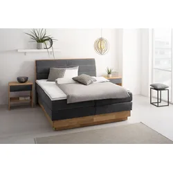 Boxspringbett OTTO PRODUCTS "Jenna", grau (ferro), B:184cm L:216cm, Komplettbetten, Boxspringbett, ohne LED-Beleuchtung, mit zertifizierten, recycelten Bezugsstoffen