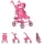Moni Puppenwagen Stars 9351 faltbar, Rückenlehne und Schiebegriffe verstellbar pink
