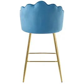 SalesFever Barhocker 2er Set Höhe 100 cm blau/goldfarben