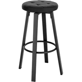 Woltu Barhocker mit drehbarem Sitz Φ 35,5 cm gepolsterter Hocker 120 kg belastbar Schwarz