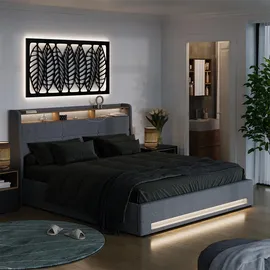 VitaliSpa Christin 180 x 200 cm Grau/Eiche