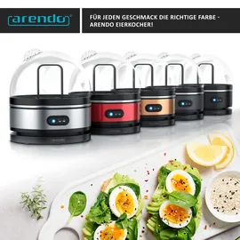 Arendo Eierkocher Edelstahl, Warmhaltefunktion, Härtegrad einstellbar, für 7 Eier,