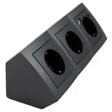 McPower Steckdosenblock Flair, Aufbau, anthrazit, 3-fach Schutzkontakt + USB,