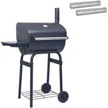 vidaXL Holzkohlegrill 75 x 48 x 120 cm Silber/Schwarz