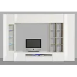 INOSIGN Wohnwand »New Egypt, Anbauwand, Medienwand, Wohnzimmerwand«, weiß (weiß, beton, optik), Holzwerkstoff, Glas, Kastenmöbel-Sets, Regalaufsatz Breite 290 Höhe 191